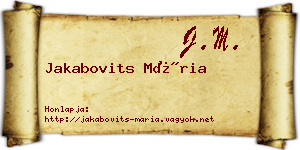 Jakabovits Mária névjegykártya