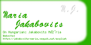maria jakabovits business card